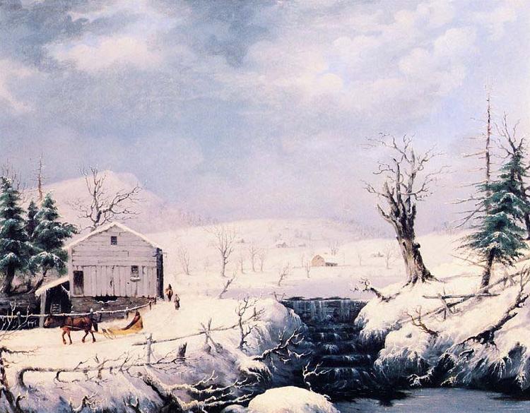 George Henry Durrie Winter in New England oil painting image